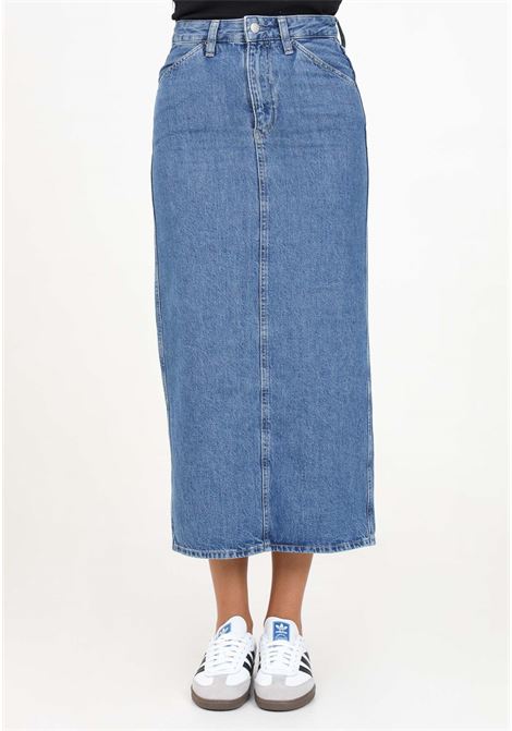 Blue denim midi skirt for women CALVIN KLEIN JEANS | J20J2236801AA1AA